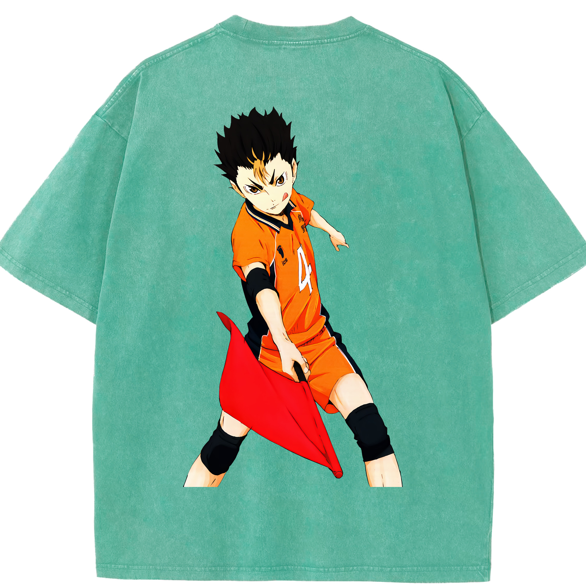 （画像用） ハイキュー!! Haikyu!! 綿100% ヴィンテージ風 半袖Tシャツ（背面プリント）